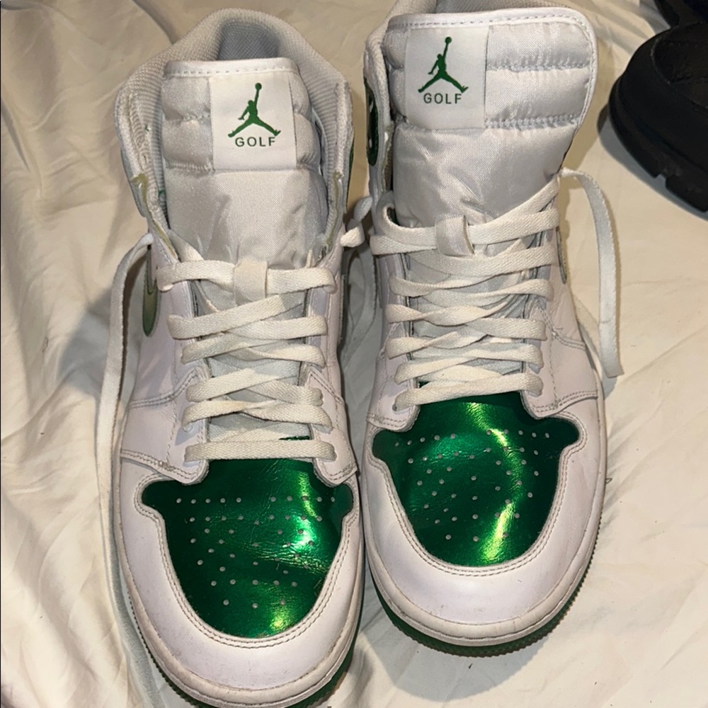 Nike Green and White Golf Sneakers